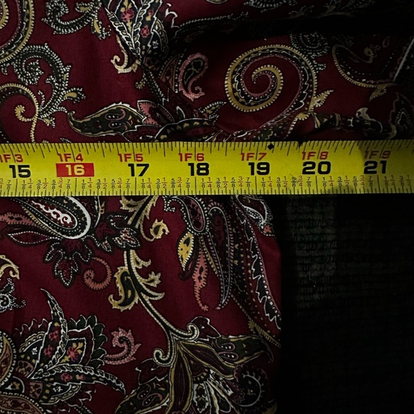 Foxcroft for Apple Seeds Paisley Cotton Wrinkle-Free Blouse ~ 10P Shaped - Picture 7 of 8